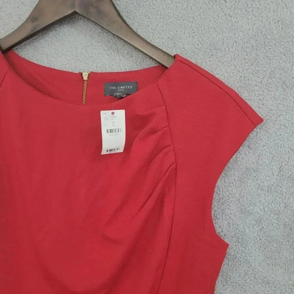 NWT The Limited Red Sheath Dress 8 With Cap Sleeves & Back Zip Closure 18CT - Picture 7 of 8